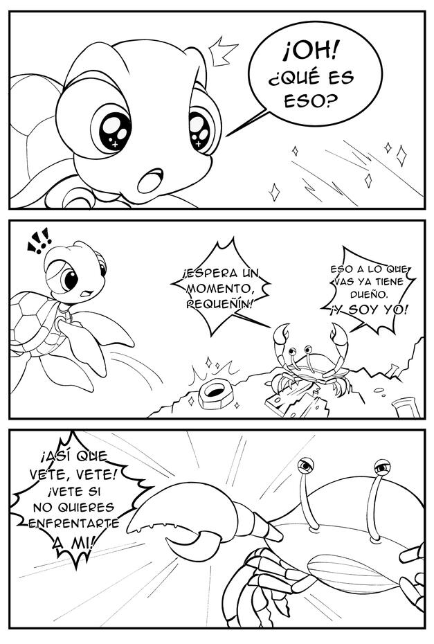 Chiqui and the Crab - Comic Strip Lineart